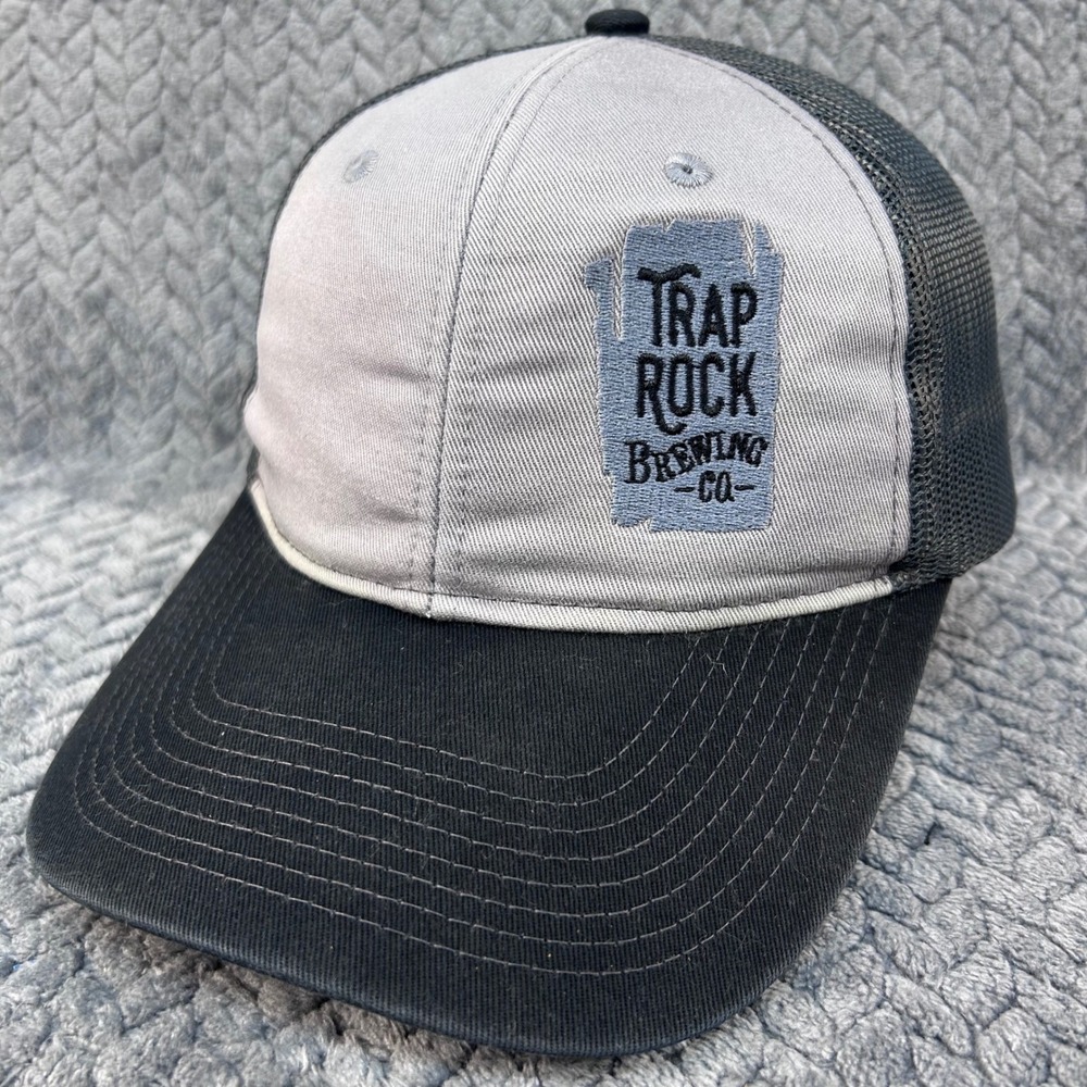 Trap Rock Brewing Co Mens Grey Port Authority Trucker Hat Mesh Snapback OSFM
